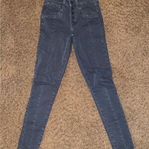 Women's High-Waisted Grey Jeans